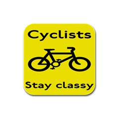 Stay Classy Bike Cyclists Sport Rubber Square Coaster (4 Pack) 