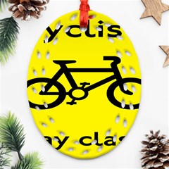 Stay Classy Bike Cyclists Sport Oval Filigree Ornament (two Sides) by Mariart