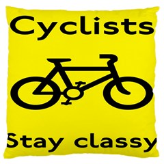 Stay Classy Bike Cyclists Sport Large Cushion Case (one Side) by Mariart