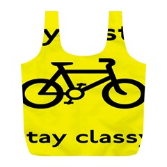 Stay Classy Bike Cyclists Sport Full Print Recycle Bags (l) 