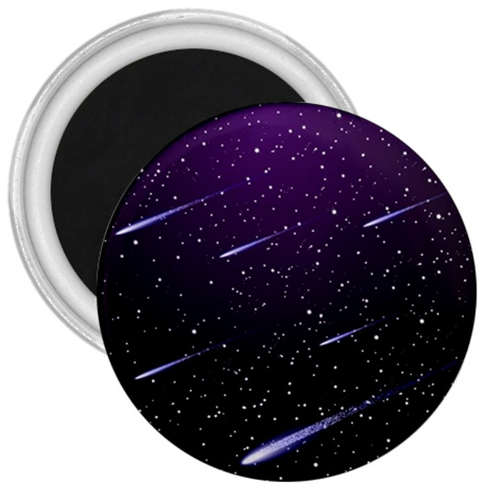 Starry Night Sky Meteor Stock Vectors Clipart Illustrations 3  Magnets