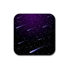 Starry Night Sky Meteor Stock Vectors Clipart Illustrations Rubber Coaster (square) 