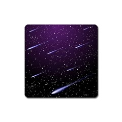 Starry Night Sky Meteor Stock Vectors Clipart Illustrations Square Magnet by Mariart