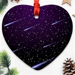 Starry Night Sky Meteor Stock Vectors Clipart Illustrations Heart Ornament (Two Sides) Front