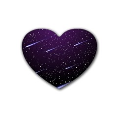 Starry Night Sky Meteor Stock Vectors Clipart Illustrations Heart Coaster (4 Pack)  by Mariart