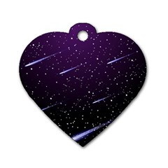 Starry Night Sky Meteor Stock Vectors Clipart Illustrations Dog Tag Heart (two Sides) by Mariart