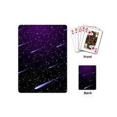 Starry Night Sky Meteor Stock Vectors Clipart Illustrations Playing Cards (mini) 