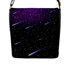 Starry Night Sky Meteor Stock Vectors Clipart Illustrations Flap Messenger Bag (l)  by Mariart