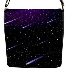 Starry Night Sky Meteor Stock Vectors Clipart Illustrations Flap Messenger Bag (s) by Mariart