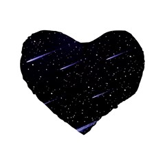 Starry Night Sky Meteor Stock Vectors Clipart Illustrations Standard 16  Premium Flano Heart Shape Cushions by Mariart