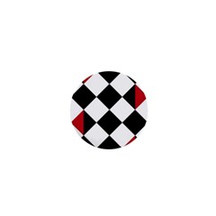 Survace Floor Plaid Bleck Red White 1  Mini Buttons by Mariart