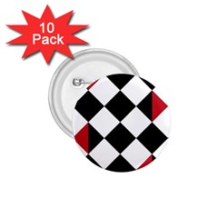 Survace Floor Plaid Bleck Red White 1 75  Buttons (10 Pack)