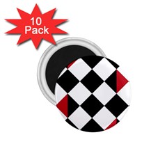 Survace Floor Plaid Bleck Red White 1 75  Magnets (10 Pack) 