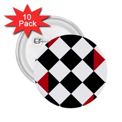 Survace Floor Plaid Bleck Red White 2 25  Buttons (10 Pack)  by Mariart