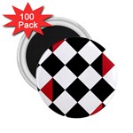 Survace Floor Plaid Bleck Red White 2.25  Magnets (100 pack)  Front