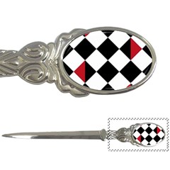 Survace Floor Plaid Bleck Red White Letter Openers