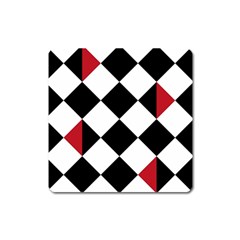 Survace Floor Plaid Bleck Red White Square Magnet