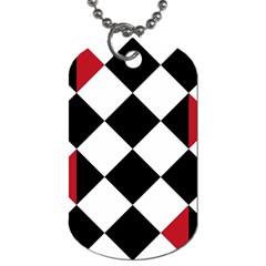 Survace Floor Plaid Bleck Red White Dog Tag (two Sides) by Mariart