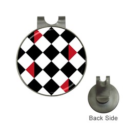 Survace Floor Plaid Bleck Red White Hat Clips With Golf Markers by Mariart