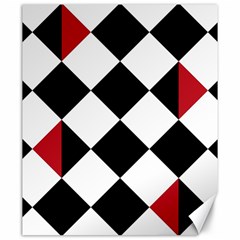 Survace Floor Plaid Bleck Red White Canvas 20  X 24   by Mariart