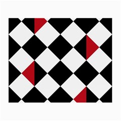 Survace Floor Plaid Bleck Red White Small Glasses Cloth (2-side) by Mariart