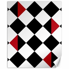 Survace Floor Plaid Bleck Red White Canvas 11  X 14  