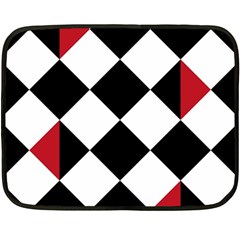 Survace Floor Plaid Bleck Red White Fleece Blanket (mini) by Mariart