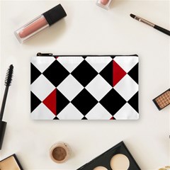 Survace Floor Plaid Bleck Red White Cosmetic Bag (small) 