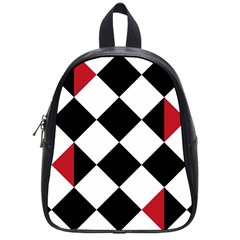 Survace Floor Plaid Bleck Red White School Bags (small)  by Mariart