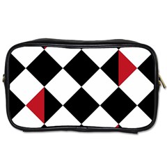 Survace Floor Plaid Bleck Red White Toiletries Bags 2-side by Mariart