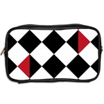 Survace Floor Plaid Bleck Red White Toiletries Bags 2-Side Back