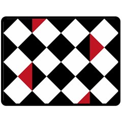 Survace Floor Plaid Bleck Red White Fleece Blanket (large) 