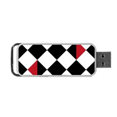 Survace Floor Plaid Bleck Red White Portable Usb Flash (two Sides) by Mariart