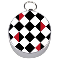 Survace Floor Plaid Bleck Red White Silver Compasses by Mariart