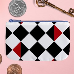 Survace Floor Plaid Bleck Red White Large Coin Purse by Mariart