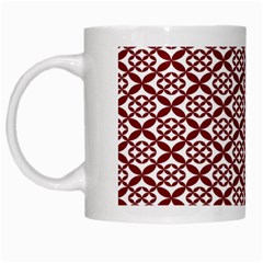 Pattern Kawung Star Line Plaid Flower Floral Red White Mugs by Mariart