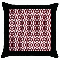 Pattern Kawung Star Line Plaid Flower Floral Red Throw Pillow Case (black) by Mariart