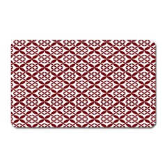 Pattern Kawung Star Line Plaid Flower Floral Red Magnet (rectangular)