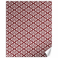 Pattern Kawung Star Line Plaid Flower Floral Red Canvas 16  X 20  