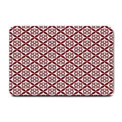 Pattern Kawung Star Line Plaid Flower Floral Red Small Doormat  by Mariart