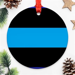 Tomboy Playboy Flag Blue Black Mline Ornament (round) by Mariart