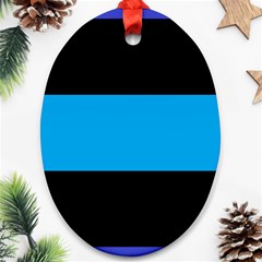 Tomboy Playboy Flag Blue Black Mline Ornament (oval) by Mariart