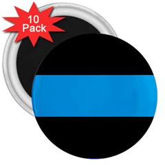 Tomboy Playboy Flag Blue Black Mline 3  Magnets (10 Pack)  by Mariart