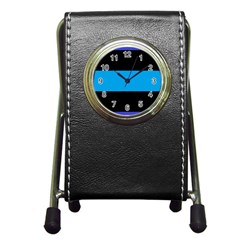 Tomboy Playboy Flag Blue Black Mline Pen Holder Desk Clocks by Mariart