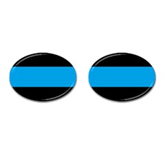 Tomboy Playboy Flag Blue Black Mline Cufflinks (oval) by Mariart