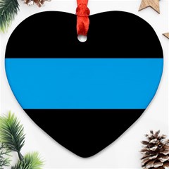 Tomboy Playboy Flag Blue Black Mline Heart Ornament (two Sides) by Mariart