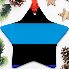 Tomboy Playboy Flag Blue Black Mline Star Ornament (two Sides) by Mariart