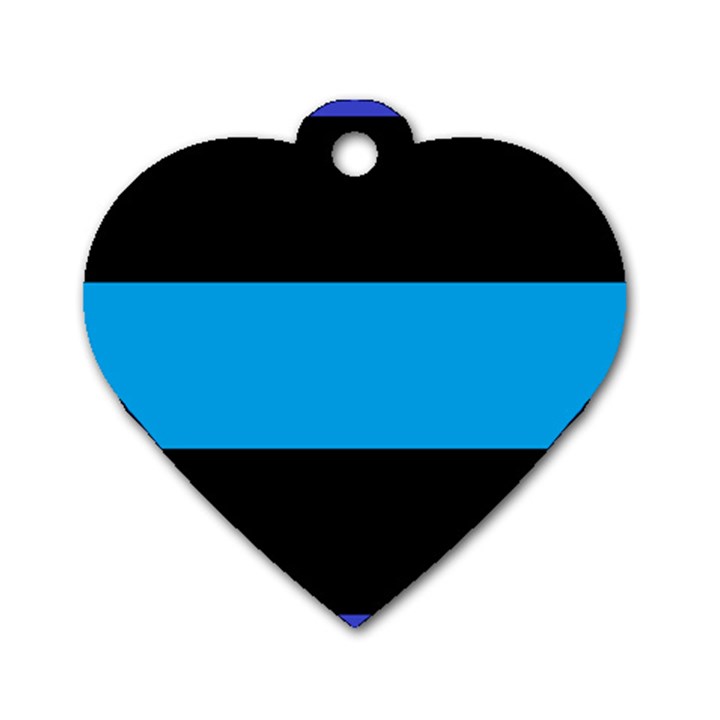 Tomboy Playboy Flag Blue Black Mline Dog Tag Heart (Two Sides)