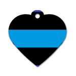 Tomboy Playboy Flag Blue Black Mline Dog Tag Heart (Two Sides) Back