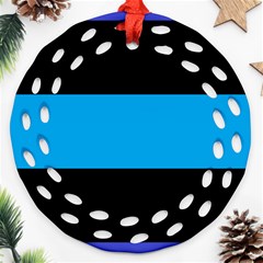 Tomboy Playboy Flag Blue Black Mline Ornament (round Filigree) by Mariart